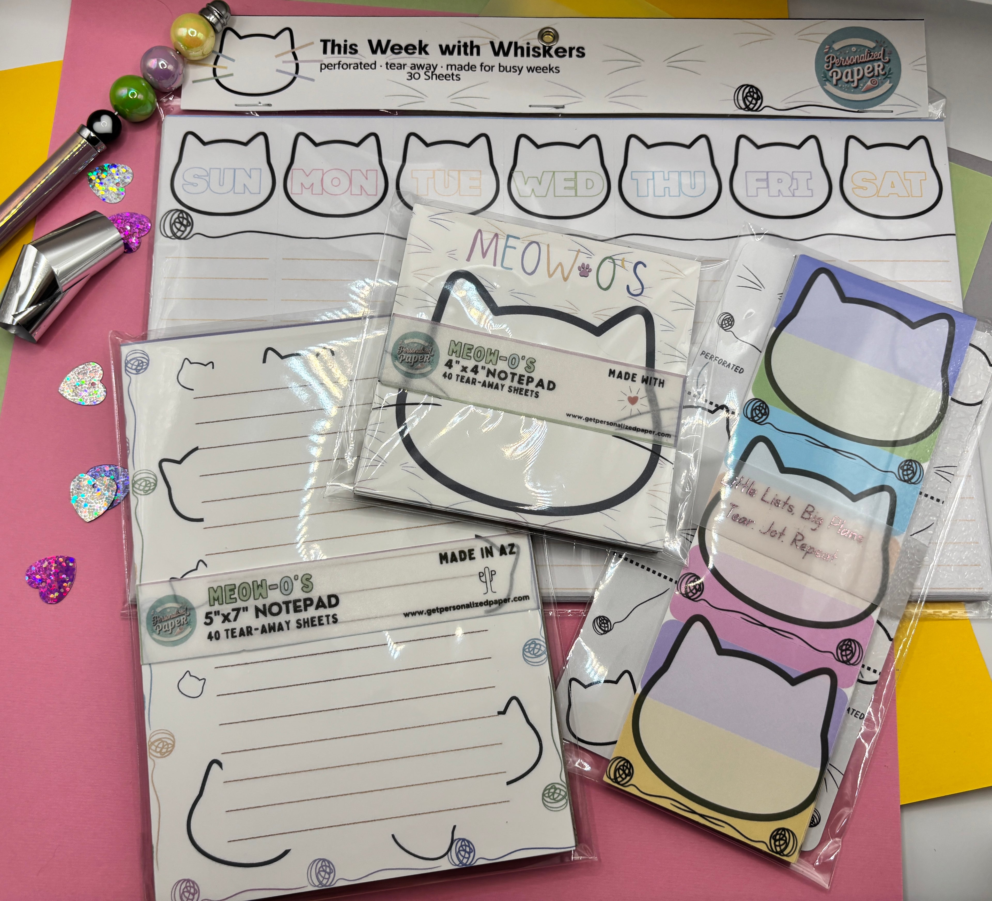 Meow-o’s Collection- Bright lists. Big plans. Cat energy.