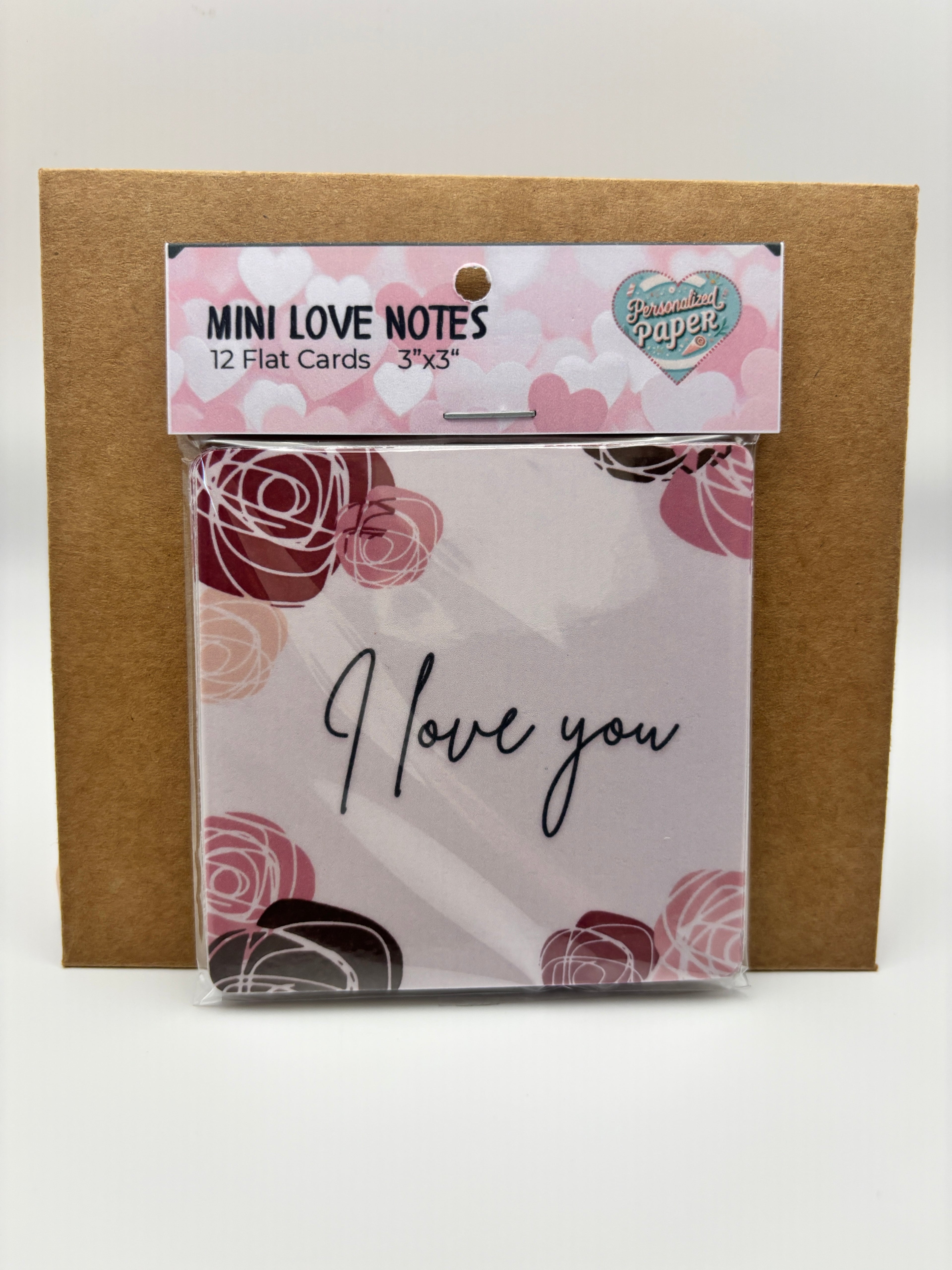 Mini Love Notes (12 Pack) | 3x3 Flat Cards-Roses