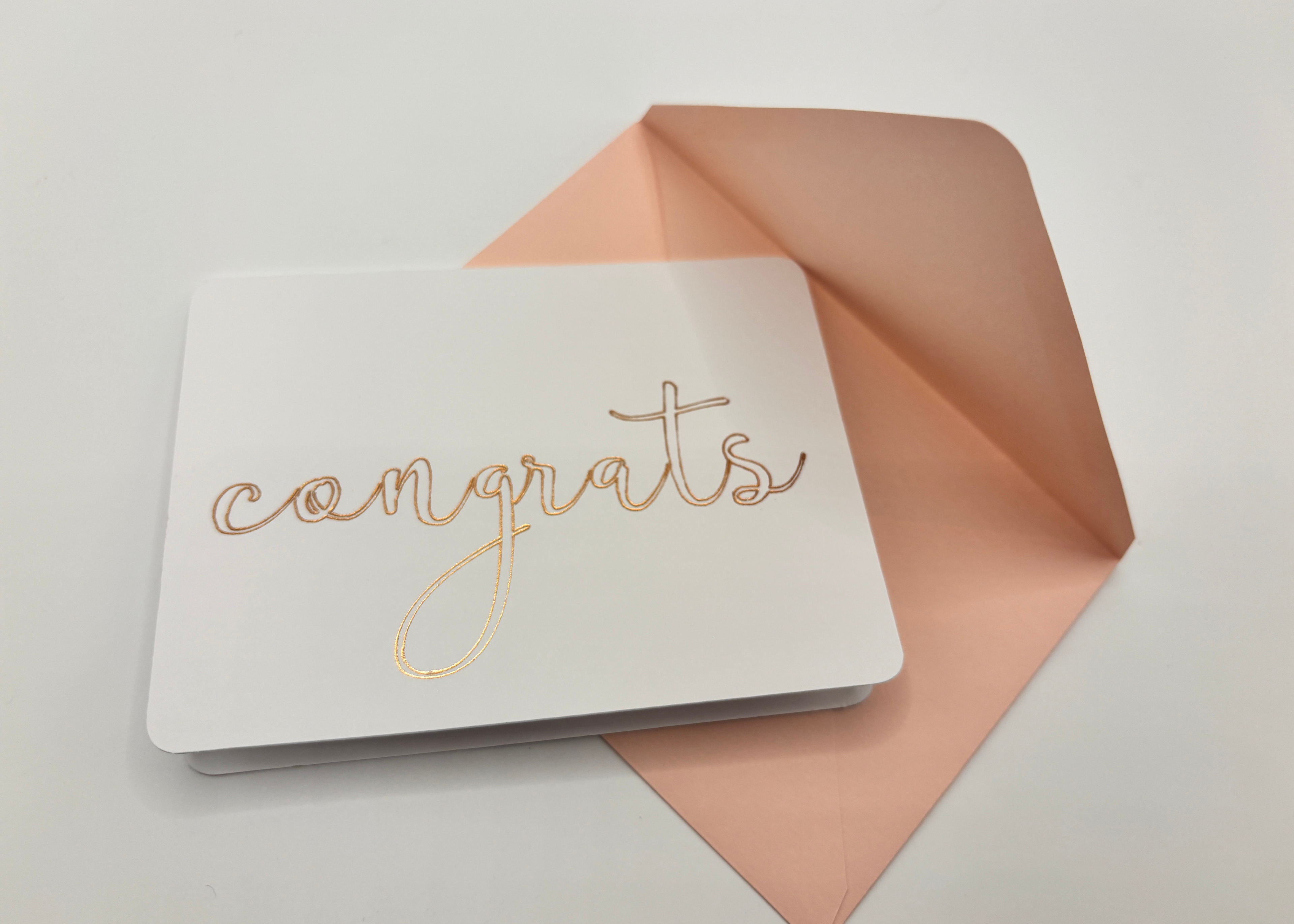 congrats– Foiled Script A1 Greeting Card