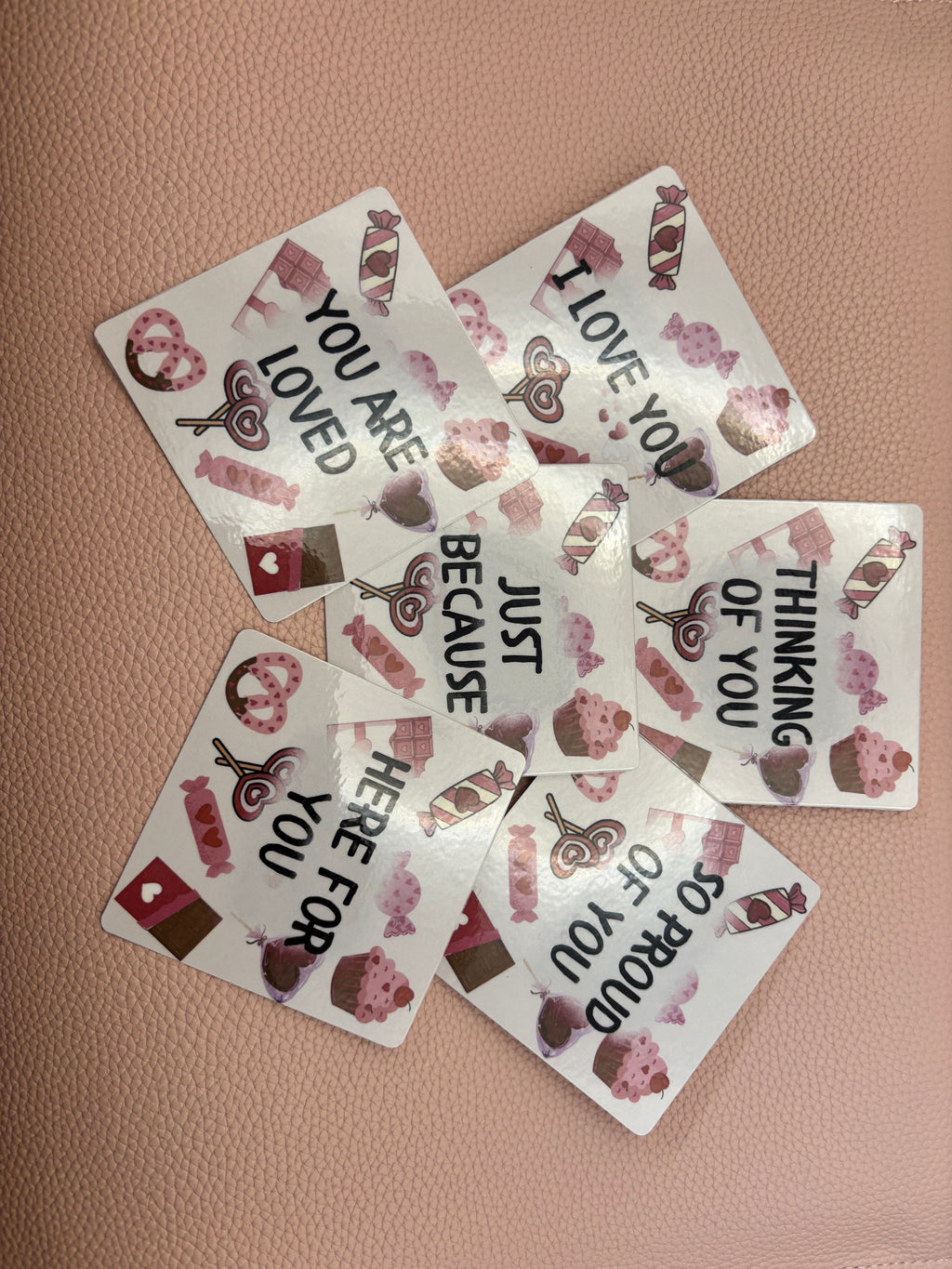 Mini Love Notes (12 Pack) | 3x3 Flat Cards-Candy