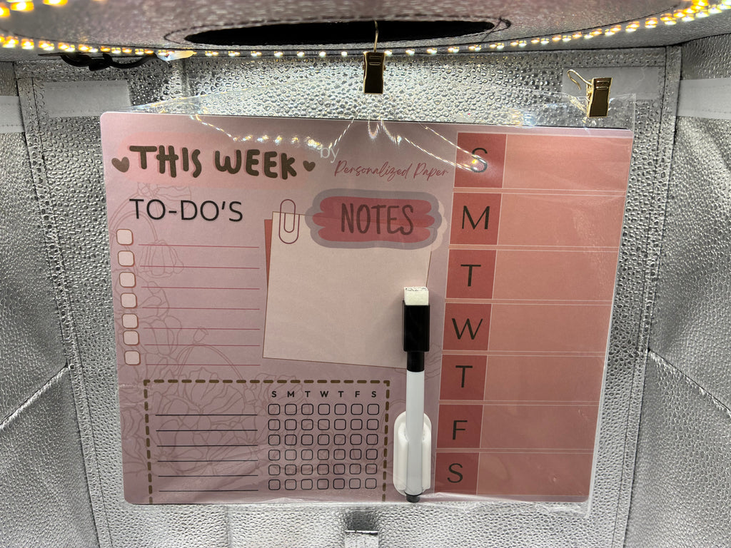 Magnetic Dry Erase Weekly Calendar – 8”x10” Blush Edition