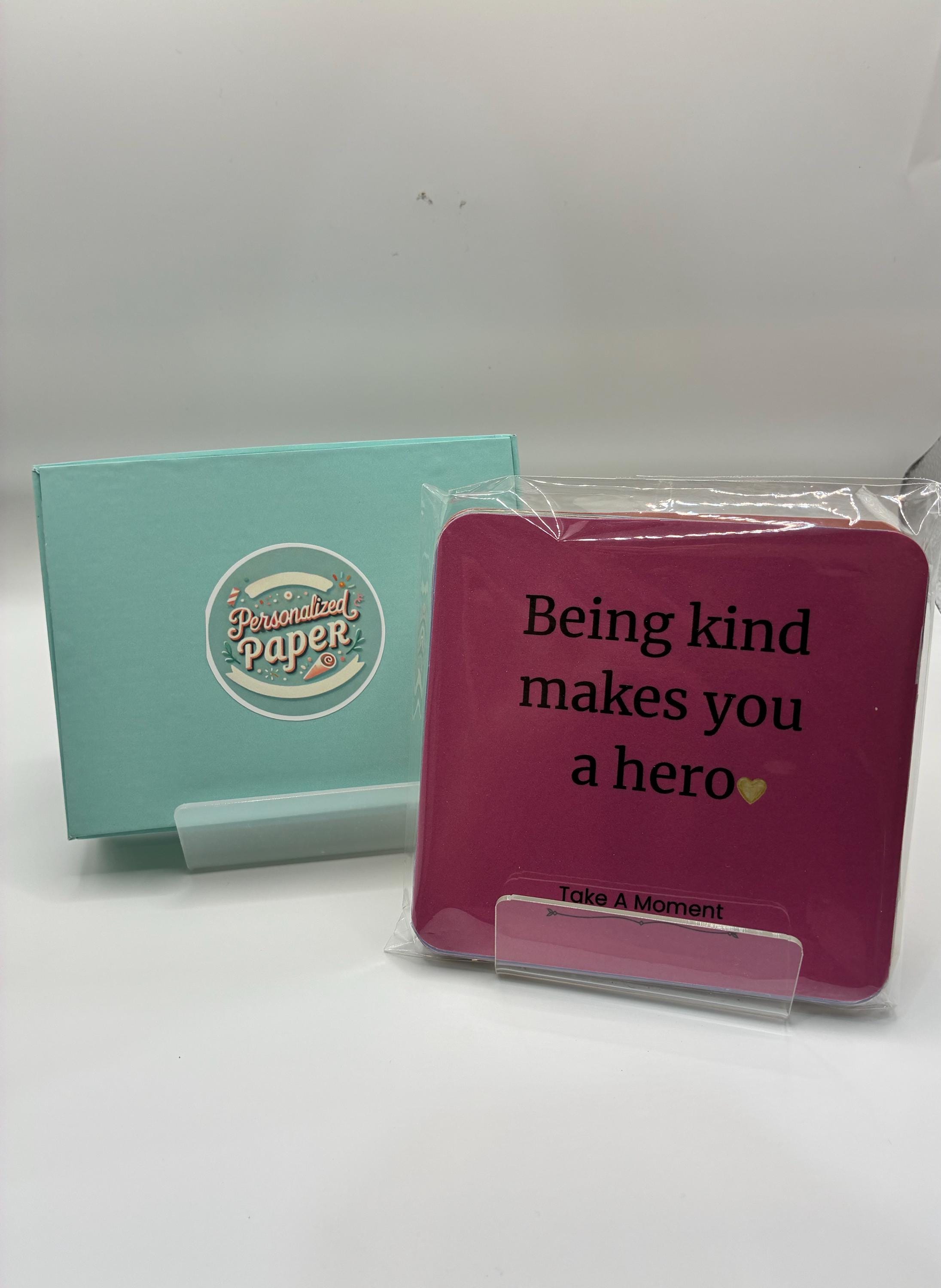 Little Hearts Motivational Card Set – 30 Daily Affirmations with Display Easel